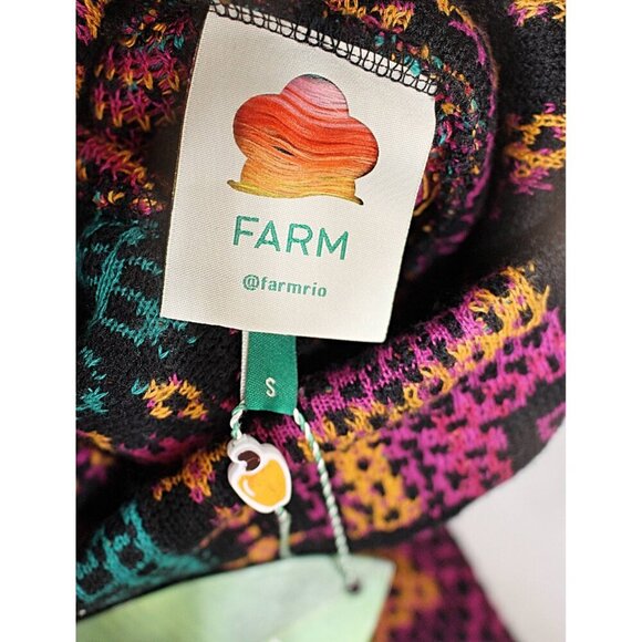 New w/Tags - Farm Rio Yawanawa Stripe Midi Sweater Dress, Sml Oversize - Picture 5 of 11